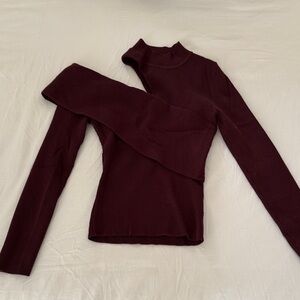 Lush Deep Burgundy Ribbed Sweater